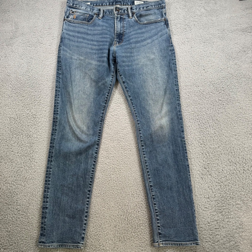 Todd Snyder Mens Slim Fit Medium Wash Blue Stretch Denim Jeans 33x30